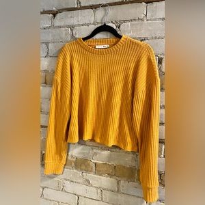 Wilfred Free Mustard Yellow Cropped Sweater Size M